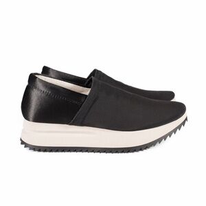 Pedro Garcia Otylia Satin Slip On Platform Sneaker Black 39.5